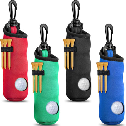 Golf Tee Holder & Ball Carry Bag Pouch – Keychain Belt Clip, Golf Accessories & Gifts