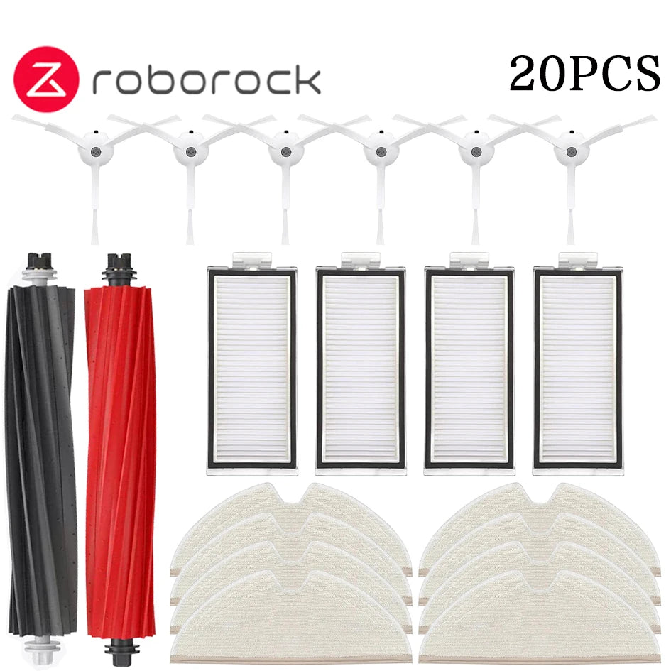 Roborock Q8 Max, Q5 Pro Replacement Parts – Main Brush, Side Brush, HEPA Filter, Mop & Dust Bag Accessories