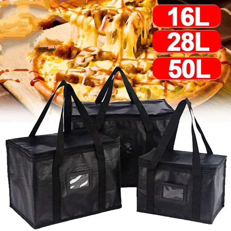 Portable Large Insulated Food Delivery Bag – Thermal Pizza & Takeaway Cooler, Warm Food Storage Tote for Camping, Picnic & Drink Carrier Bag