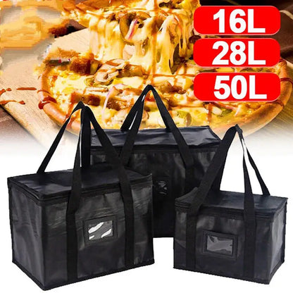 Portable Large Insulated Food Delivery Bag – Thermal Pizza & Takeaway Cooler, Warm Food Storage Tote for Camping, Picnic & Drink Carrier Bag