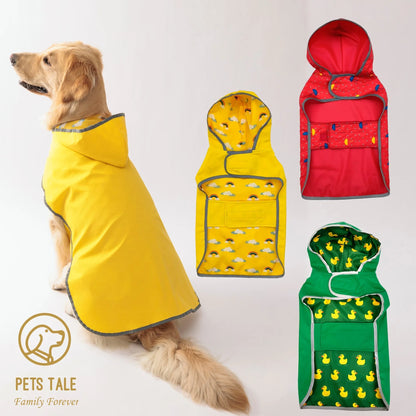 Double-Layer Yellow Raincoat for Dogs: Keep Your Pup Dry & Stylish with Two-Way Wear!