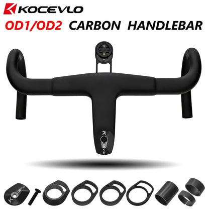 KOCEVLO H11 Carbon Road Bike Handlebar with Stem - Integrated Handlebar 370/390/400/420mm for 28.6/31.8mm Systems