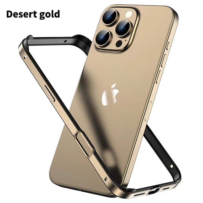 Hybrid Silicone & Aluminum Metal Phone Case – Heat-Resistant Bumper for iPhone 11 to 17 Pro Max