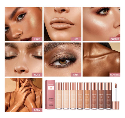 Lakerain Halo Glow Liquid Highlighter – Complexion Booster with Hyaluronic Acid for Radiant Skin