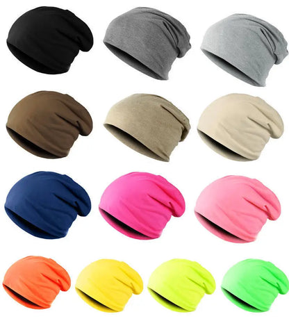 Cotton Slouchy Beanie – Lightweight Hip-Hop Running Cap for Men and Women, Soft Stretchy Chemo Hat and Sleep Cap
