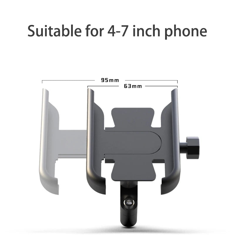 VIKEFON Aluminum Alloy Motorcycle & Bicycle Phone Holder – 4-7 inch Smartphone GPS Handlebar Mount