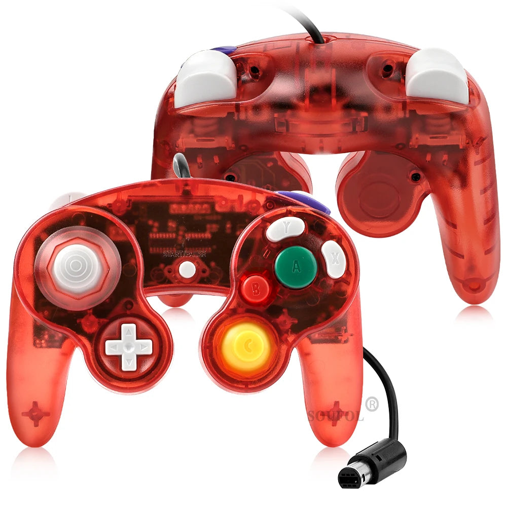 Transparent Wired Game Controller for GameCube NGC – Replacement Handheld Joystick for Video Game Console