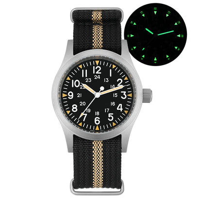 Militado ML05 Vintage Quartz Watch 38mm with VH31 Movement, Domed Sapphire Crystal, AR Coating & Luminous Dial