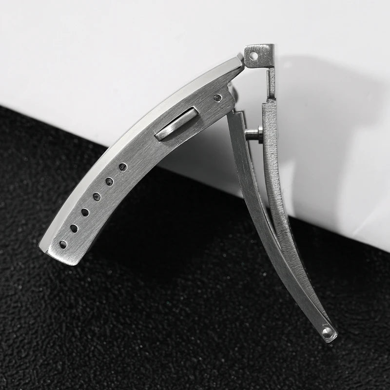 Watchdives Stainless Steel Watch Clasp – 16mm/18mm/20mm/22mm Folding Safety Milled Deployant Replacement Buckle