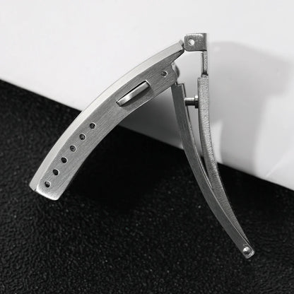 Watchdives Stainless Steel Watch Clasp – 16mm/18mm/20mm/22mm Folding Safety Milled Deployant Replacement Buckle