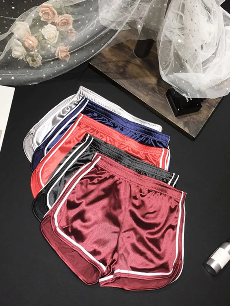 2023 Women’s Summer Silk Shorts – Slim Fit Casual Beachwear with White Edge, Lightweight Hot Weather Fashion Shorts for Women