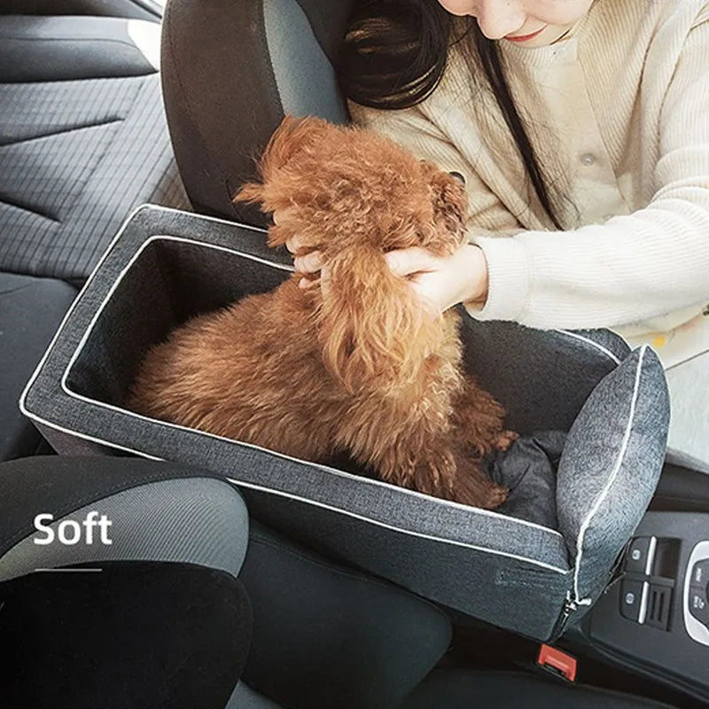 Portable Car Central Dog Seat Bed | Safety Travel Bag Carrier for Small Dogs & Cats | Pet Accessories