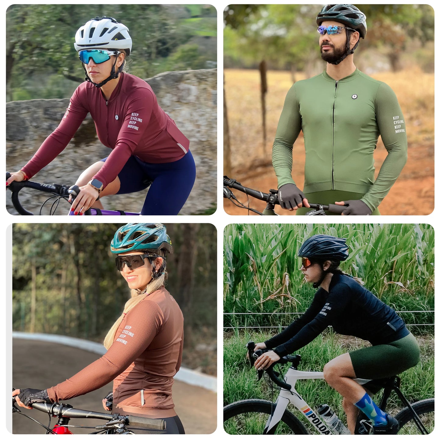 DAREVIE SPF 50+ Long Sleeve Cycling Jersey – Breathable Training Fit, Unisex Lightweight Cycling Maillot for Men & Women Small Size