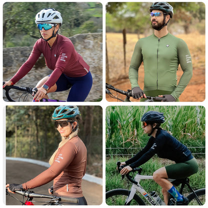 DAREVIE SPF 50+ Long Sleeve Cycling Jersey – Breathable Training Fit, Unisex Lightweight Cycling Maillot for Men & Women Small Size