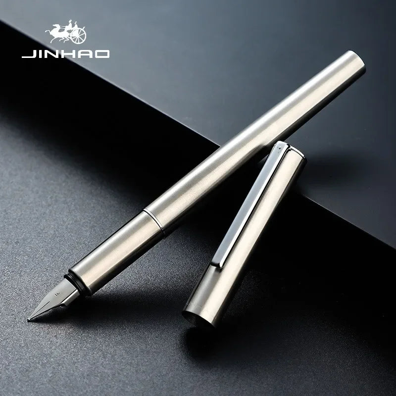 Jinhao 35 Fountain Pen — All-Steel Luxury EF/F Nib for Calligraphy, Writing, Office & School Supplies