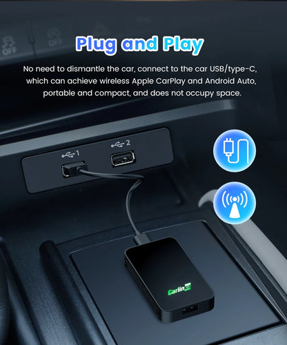 CarlinKit 5.0 & 4.0 Wireless CarPlay & Android Auto Adapter — Waze, Music, Spotify for Audi, Golf, Peugeot, Mazda, KIA, Mercedes, MG