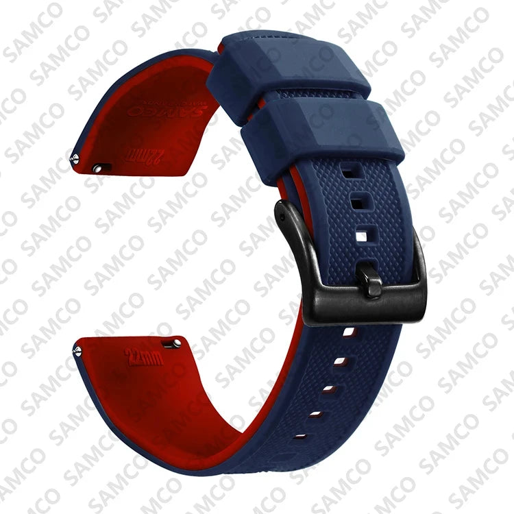 Quick-Release Silicone Watch Band - 18mm, 20mm and 22mm Rubber Replacement Strap for Huawei, Samsung Galaxy and Garmin Watches