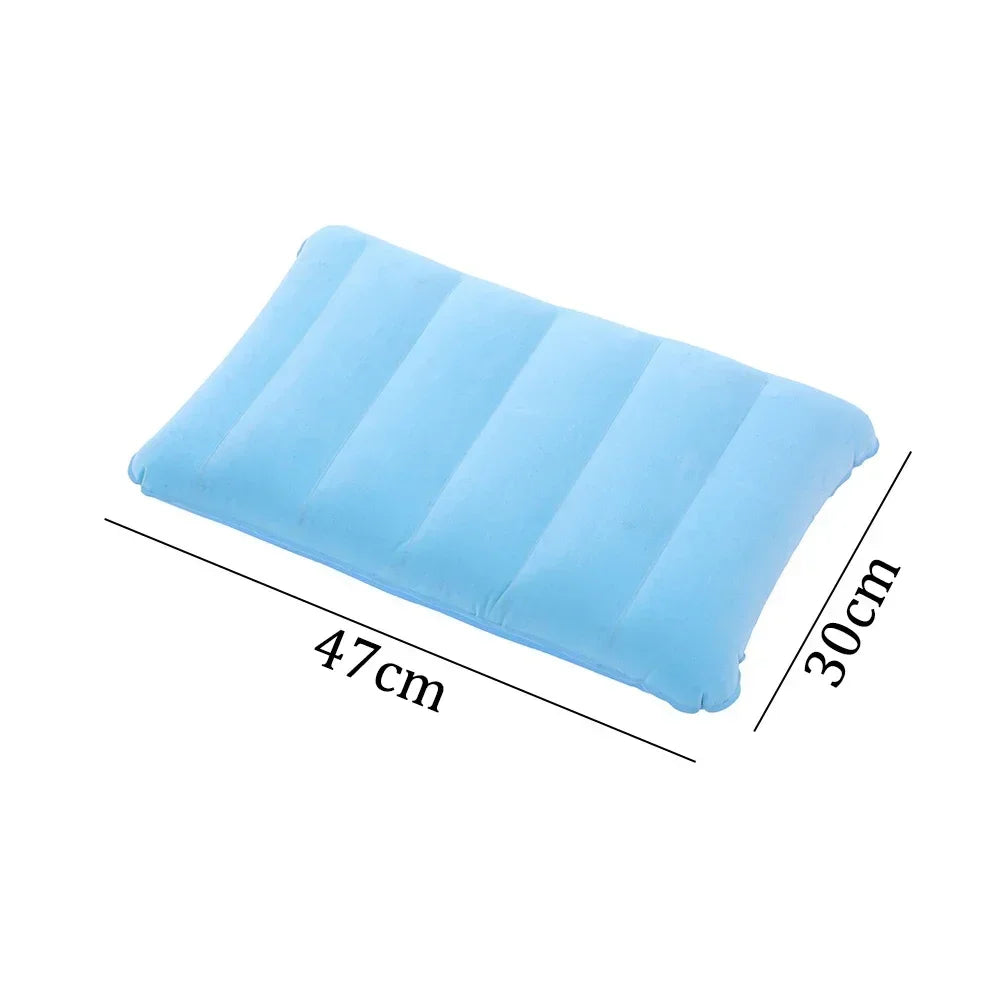 Inflatable Camping Pillow - Folding Air Cushion Travel Pillow for Outdoor Camping, Airplanes & Back Support