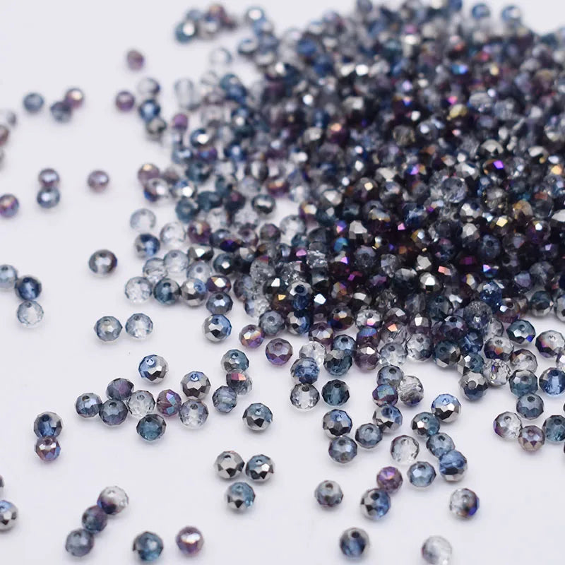 Mixed Color Crystal Glass Beads - 4mm Faceted Rondelle Spacer Beads for DIY Bracelet & Jewelry Making Crafts