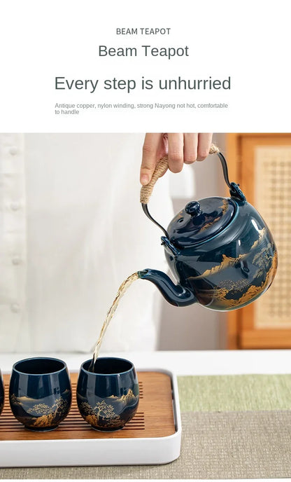 180ml Japanese-Style Ceramic Tea Mug – Large Single Teacup for Home Tea Set or Master Use