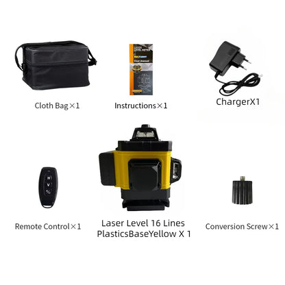 16-Line Green Laser Level — Professional Self-Leveling 360° Tripod Laser Nivel Autonivelant