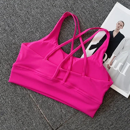 Women’s Sexy Crossback Yoga Sports Bra — Breathable, Quick-Dry, Shockproof Fitness & Running Bra