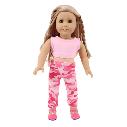 4-Piece Doll Clothes Set – Daily Pretty Dresses, Top & Pants for 43cm Born Baby Dolls & 18-Inch American Dolls, Festival Gift for Girls