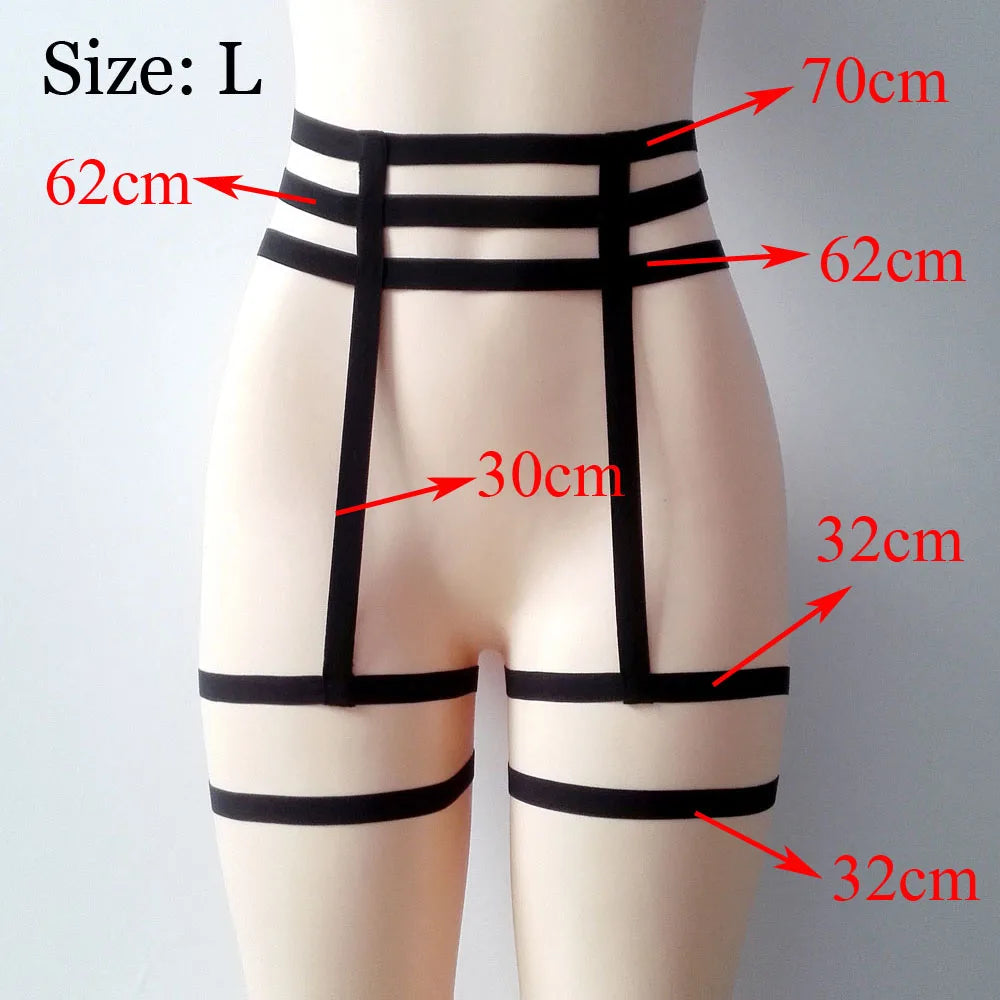 Elastic Cage Chain Leg Garter Belt – Hollow Suspender Strap Harness for Women