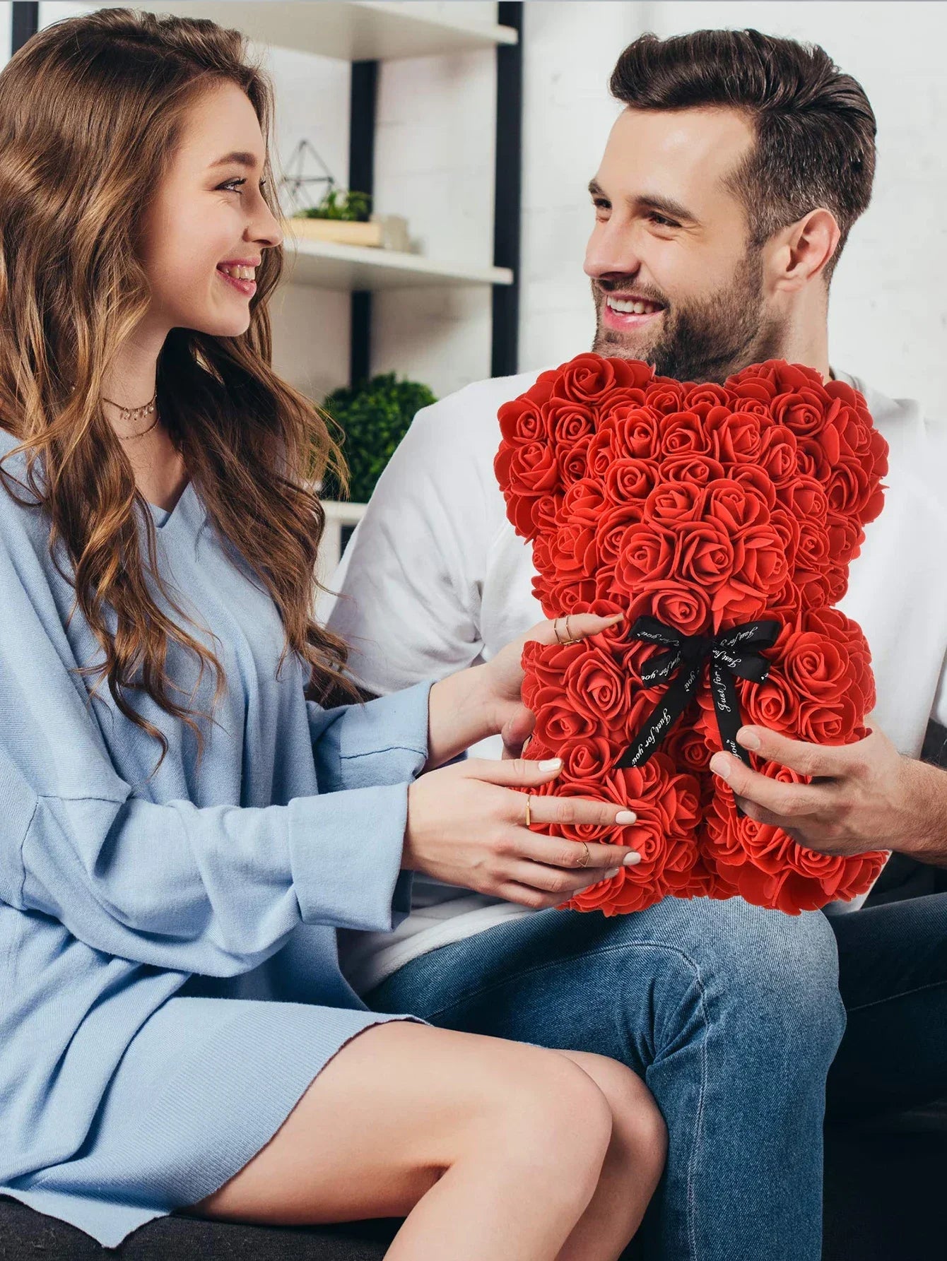 25cm Eternal Rose Teddy Bear – Artificial Flower Gift for Mom, Mother’s Day, Birthday, Valentine’s & Anniversary