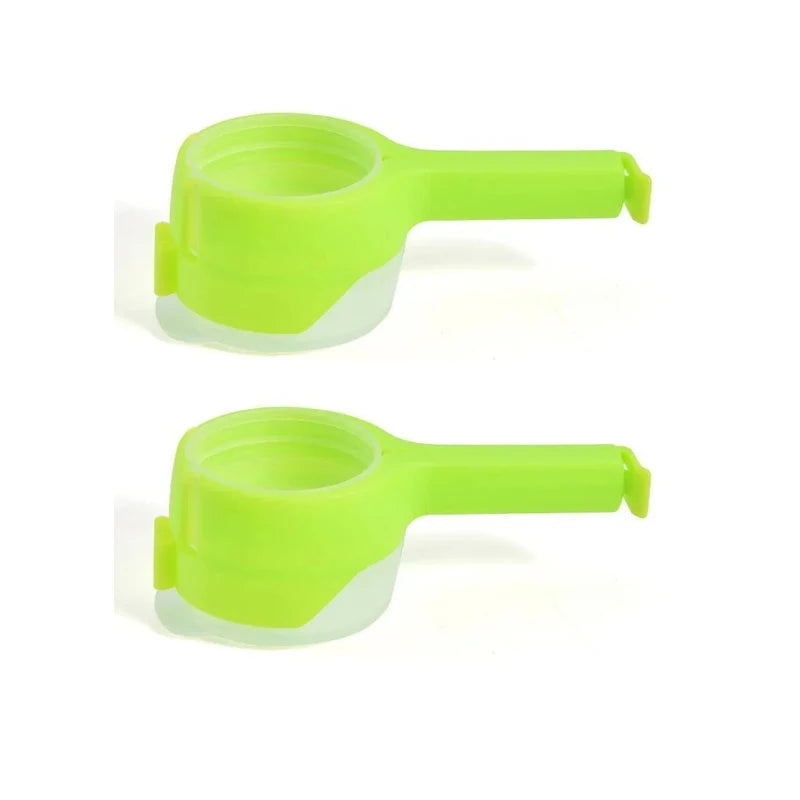 Food Storage Bag Clips with Pour Spouts - Kitchen Chip Sealer Clips, Plastic Cap for Freshness