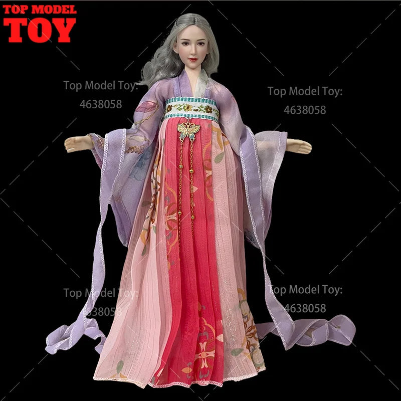 30cm 1/6 Doll Clothes – Style Printed Hanfu Outfit for 12" Female Action Figure Toy