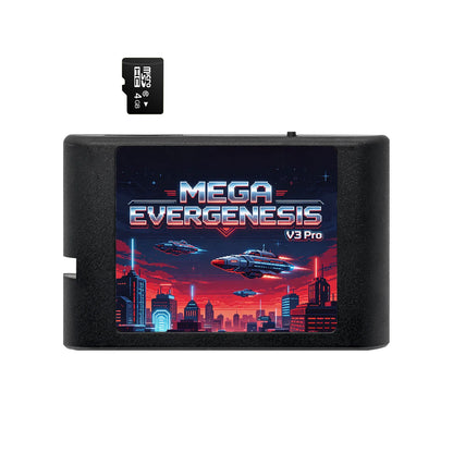 Mega EverDrive V3 Pro Game Cartridge - 3000-in-1 Flash Card for Sega Genesis Mega Drive with 4GB TF Card