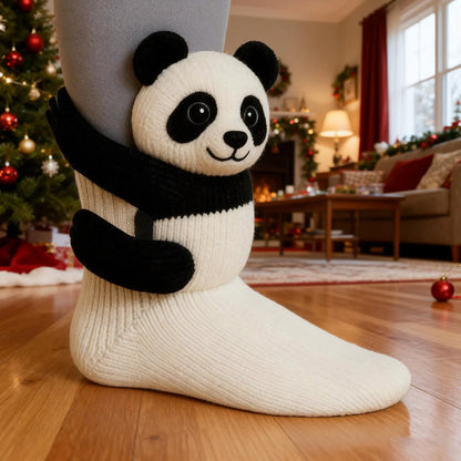 3D Knitted Animal Hug Socks - Cute Cozy Koala, Panda, Cat & Sloth Novelty Socks for Women