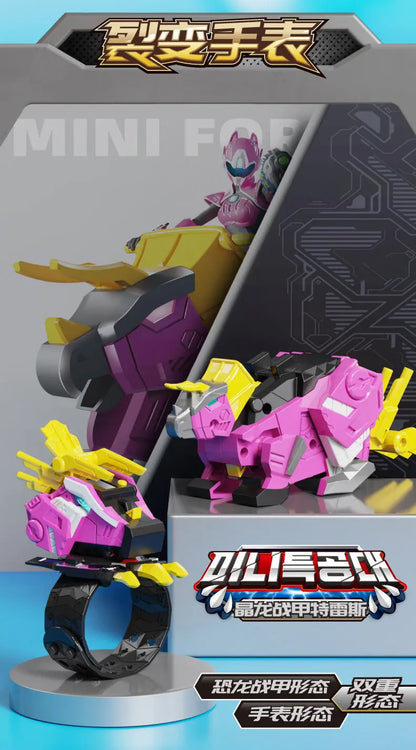 Genuine Mini Secret Service Watch Toy – Boy's Mecha Deformation Robot & Super Dinosaur Power