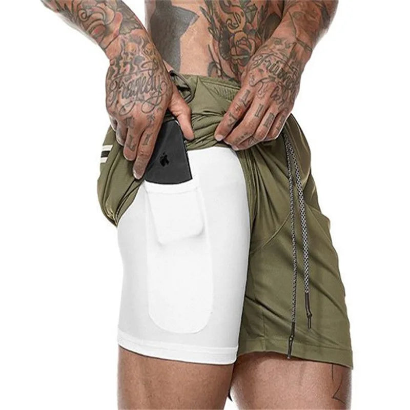 Men’s 2-in-1 Sports Shorts — Double-Layer Running, Gym & Fitness Shorts for Summer