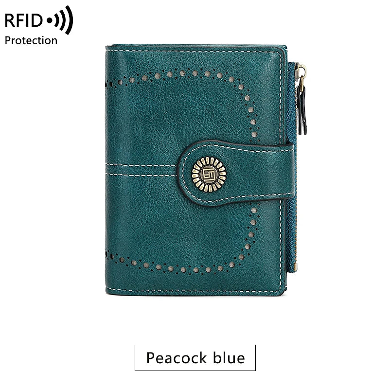 Fashionable Women’s Retro Short Wallet – PU Leather Multifunctional Handbag with Large Capacity, Multi-Card Slot & Coin Pocket