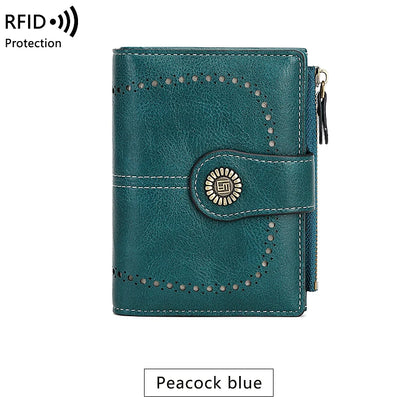 Fashionable Women’s Retro Short Wallet – PU Leather Multifunctional Handbag with Large Capacity, Multi-Card Slot & Coin Pocket