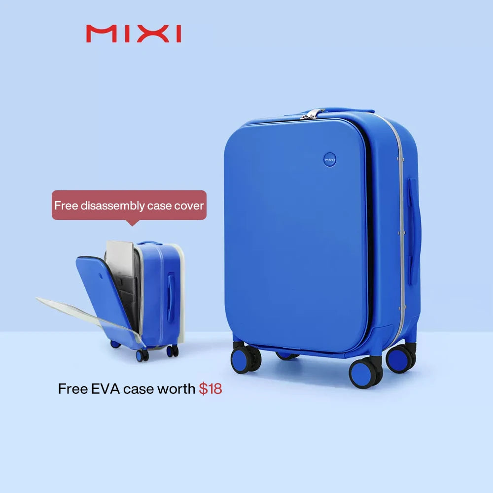 Mixi Aluminum Frame Carry-On Suitcase — Patent Design Rolling Luggage for Cabin, 18/20/24 Inch M9260