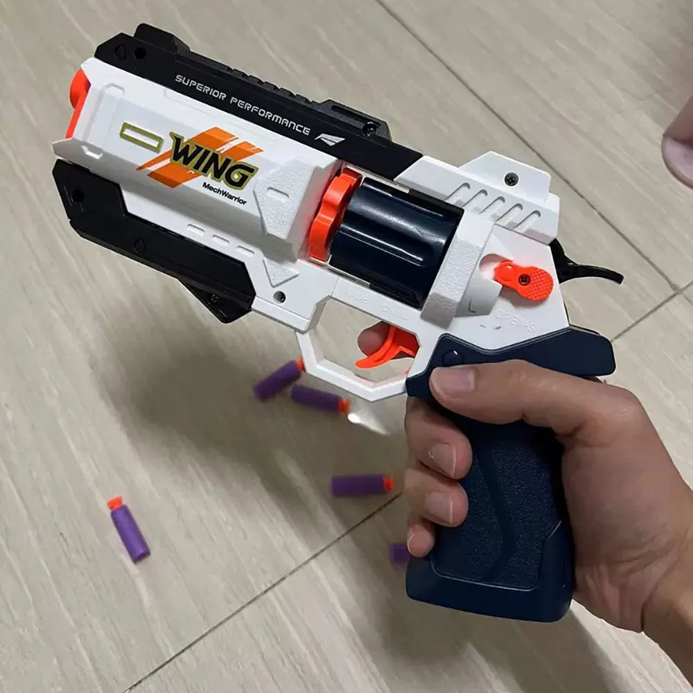 Kids Soft Bullet Gun Toy – EVA Foam Bullet Pistol, Rapid Deformation Revolver for Boys & Adults, Outdoor Shooting Gift