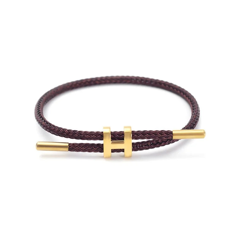 H-Buckle Stainless Steel Rope Bracelet - Multi Functional Fashion Jewelry for Men and Women