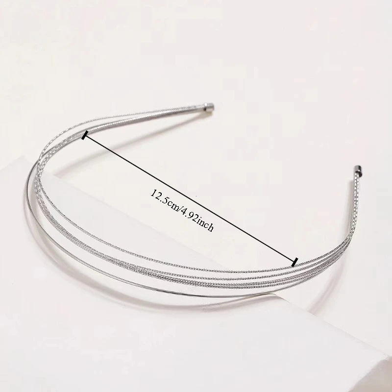 Thin Gold Multilayer Alloy Headband – Double Root Metal Hair Hoop for Women, Smooth & Stylish Hair Accessory
