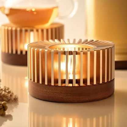 Gold Hollow Aluminum Alloy Teapot Warmer – Candle Base Heater for Coffee, Tea, and Milk Pots