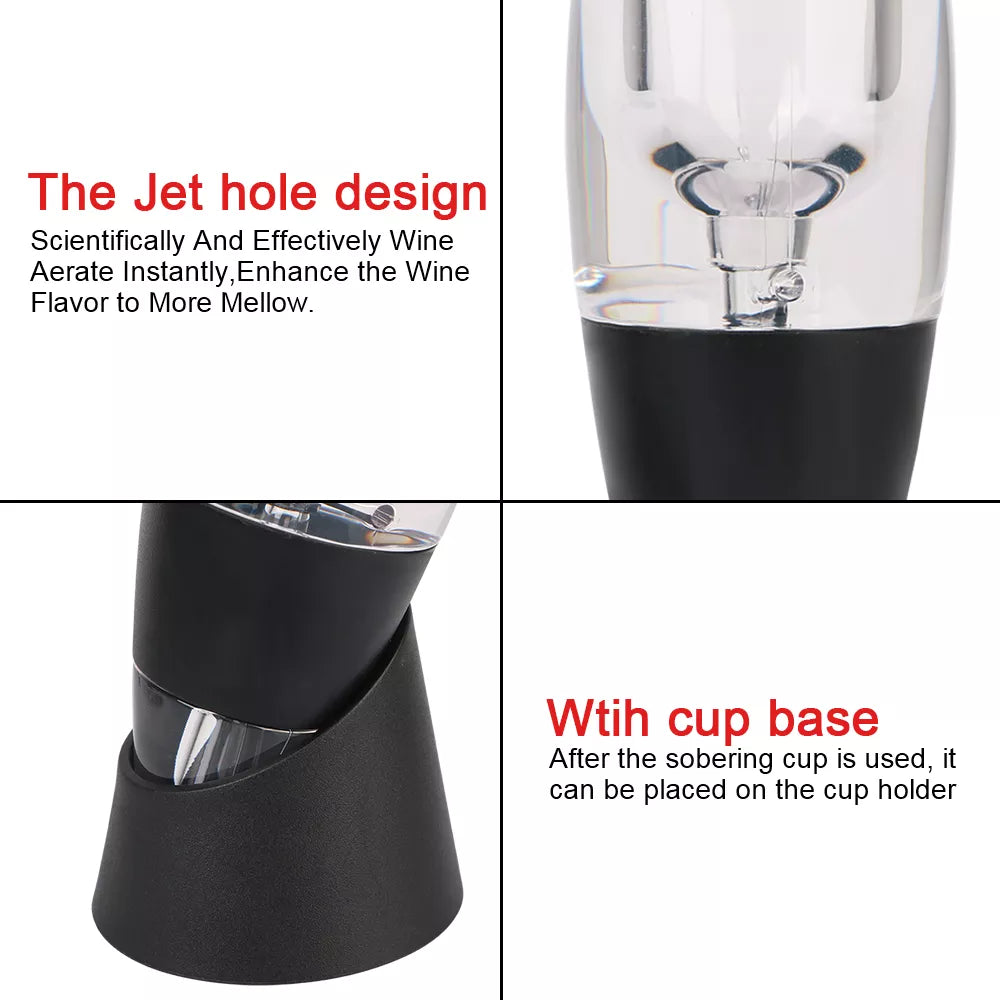 Elevate Your Wine Experience: Professional Wine Decanter with Quick Sobering, Aerator, and Filter Base