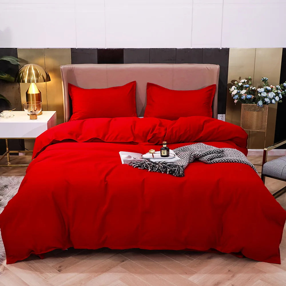 New Design Dark Green Bedding Set - Duvet Cover, Bed Sheet & Pillowcase, King/Queen/Full/Single Size (Excluding Filler), 3/4pcs