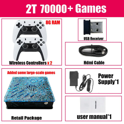 2026 Retro X10 Video Game Console – 70,000 Built-in Games, 60 Emulators (PS2/N64/GameCube/Xbox) with Gamepad, Kid & Family Game Box Console