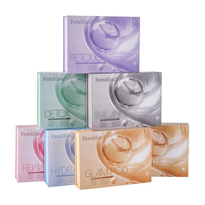 Glam Revive 3.0 Hydrate Detox Serum Pods - CO2 Serum Capsules for Oxygen Bubble Pen & Aqua Facial Skincare Machines