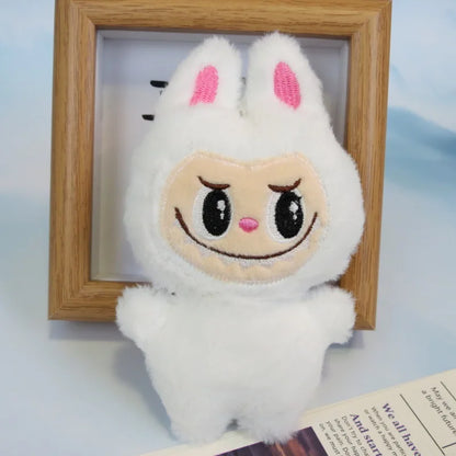 5pcs Labubu Plush Toy Set – Kawaii White Stuffed Plushies, Keychain & Pillow Accessories for Kids
