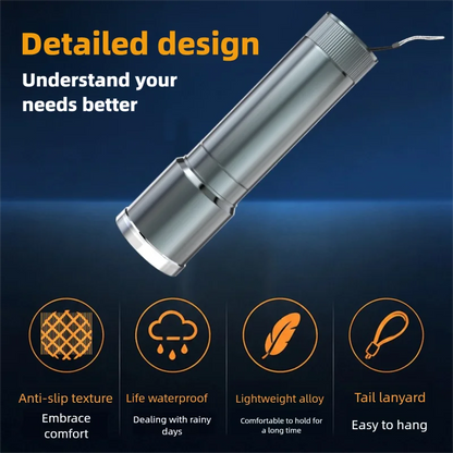 Mini Steel Cannon Flashlight - Super Bright Portable Outdoor & Emergency Light