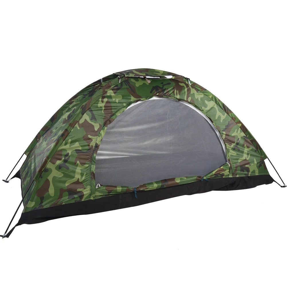 One Person Outdoor Camping Tent – Camouflage Waterproof UV Protection Hiking Shelter