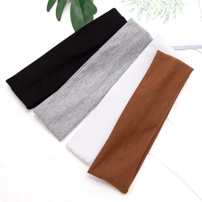 Elastic Cotton Hairband – Solid Fashion Headbands for Women & Men, Running, Yoga & Makeup Accessories